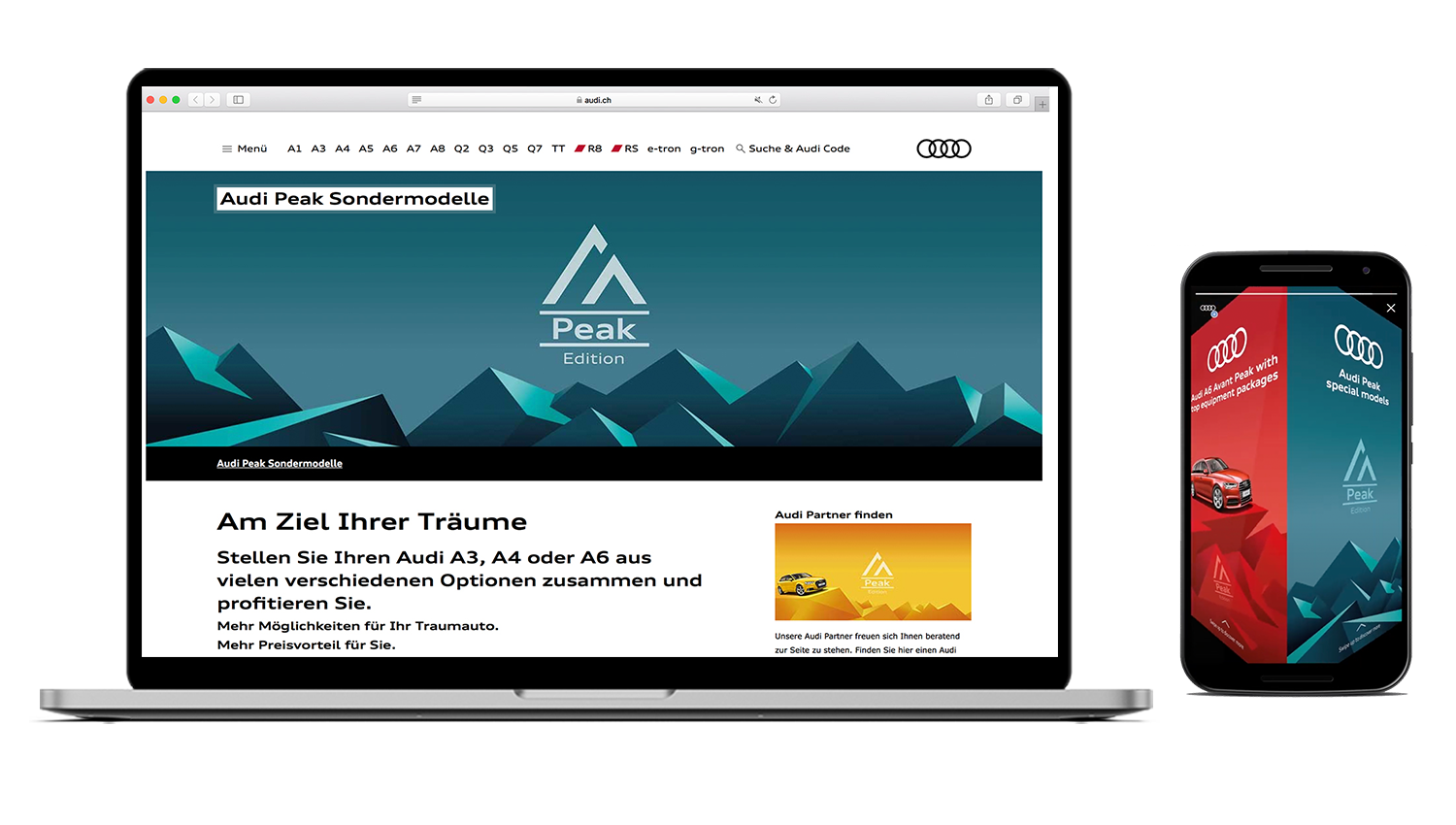 Audi Peak Edition Kampagne Sondermodelle Website, Banner