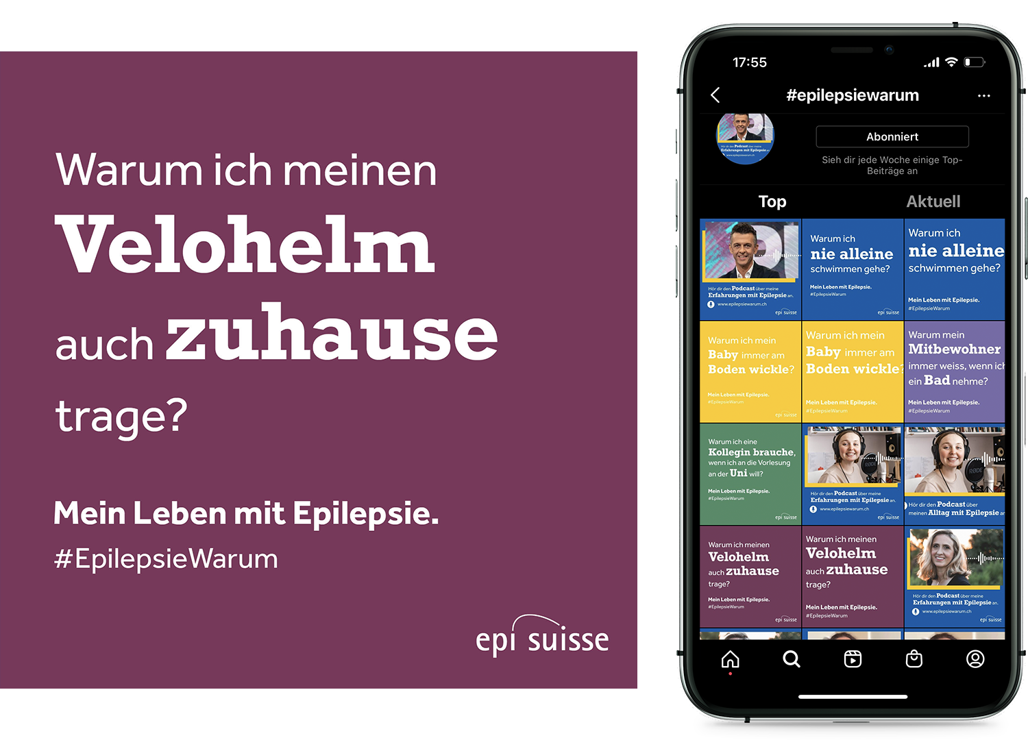 Epi Suisse Awareness-epilepsiewarum-sensibilisierungskampagne Socialmedia-Kacheln