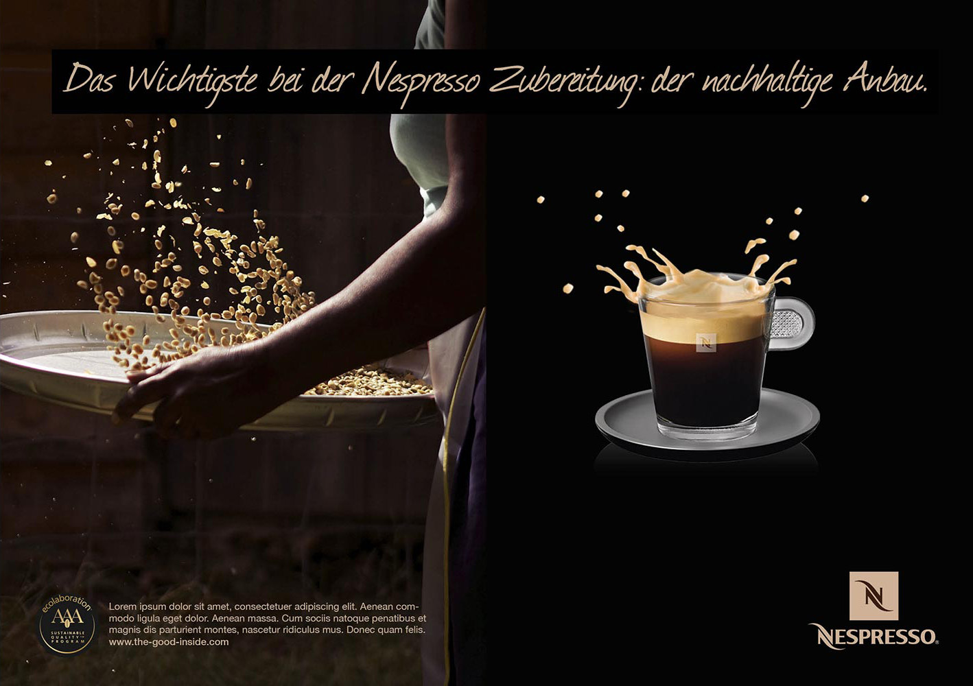 Archiv Nespresso Kampagne Nachhaltigkeit: Motiv 'Nachhaltiger Anbau'